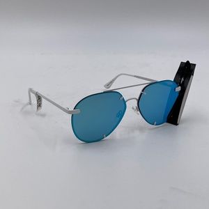 QUAY Rebelle Aviator White & Blue Sunglasses